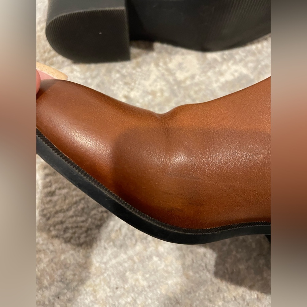 Steve Madden Dares Chelsea Boots Cognac Brown Leather With Black Accent Size 8.5 - Picture 12 of 12